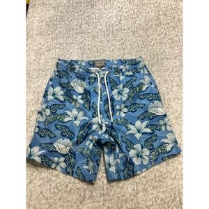 Berkley Jensen‎ Mens Blue Tropical Floral Swim Trunks Mesh Lined Medium nwot